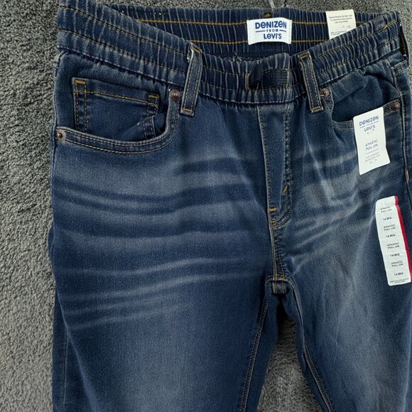DENIZEN From Levi's Women's Jeans 14 Reg Blue Denim Elastic Waist Athletic Pull - Picture 3 of 14